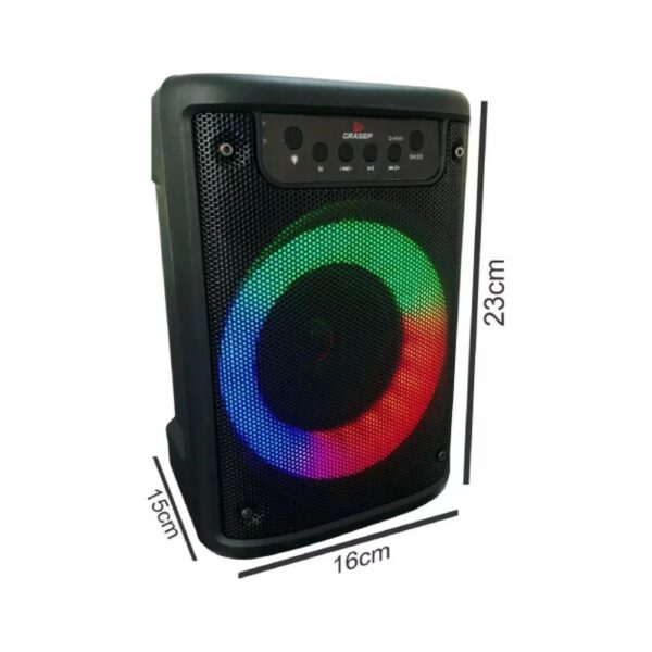 Caixa de Som Portátil Grasep RGB Bluetooth 4" - Imagem 2