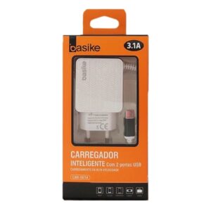 Carregador Basike 3.1A 2 Portas USB V8