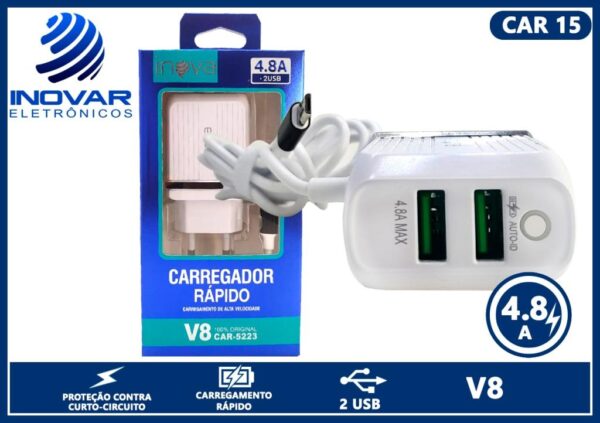 Carregador Inova 4.8A 2USB V8 - Imagem 2